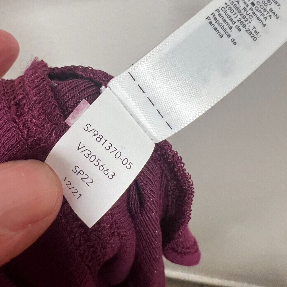 Athleta Well Rested Ribbed Sleep Short Size Small Burgundy Lounge Soft Comfy - Picture 11 of 11